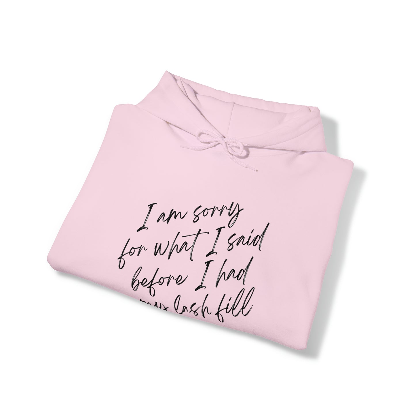 I’m Sorry For What I Said Before I Had My Lash Fill Hoodie (Light Pink)