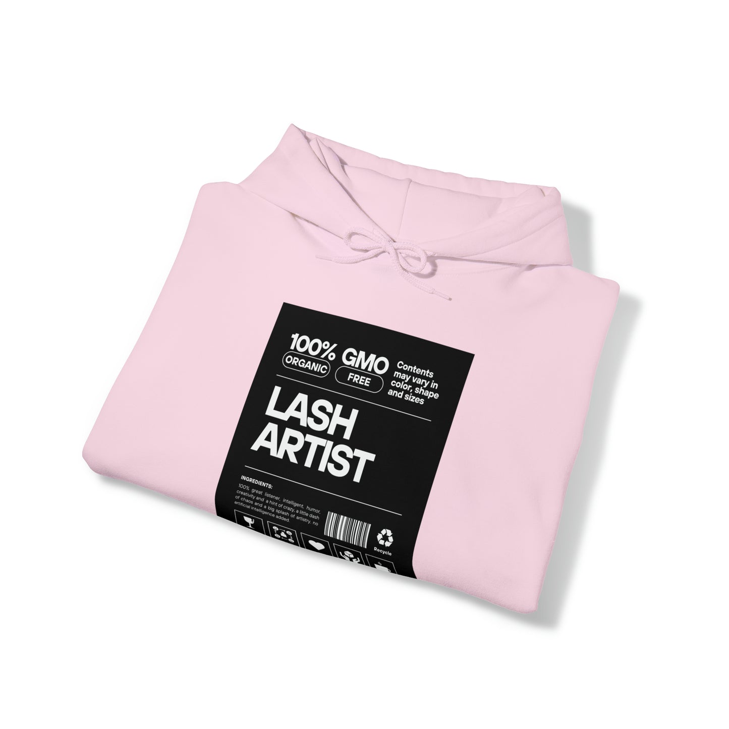 100% Lash Artist Hoodie (Light Pink)