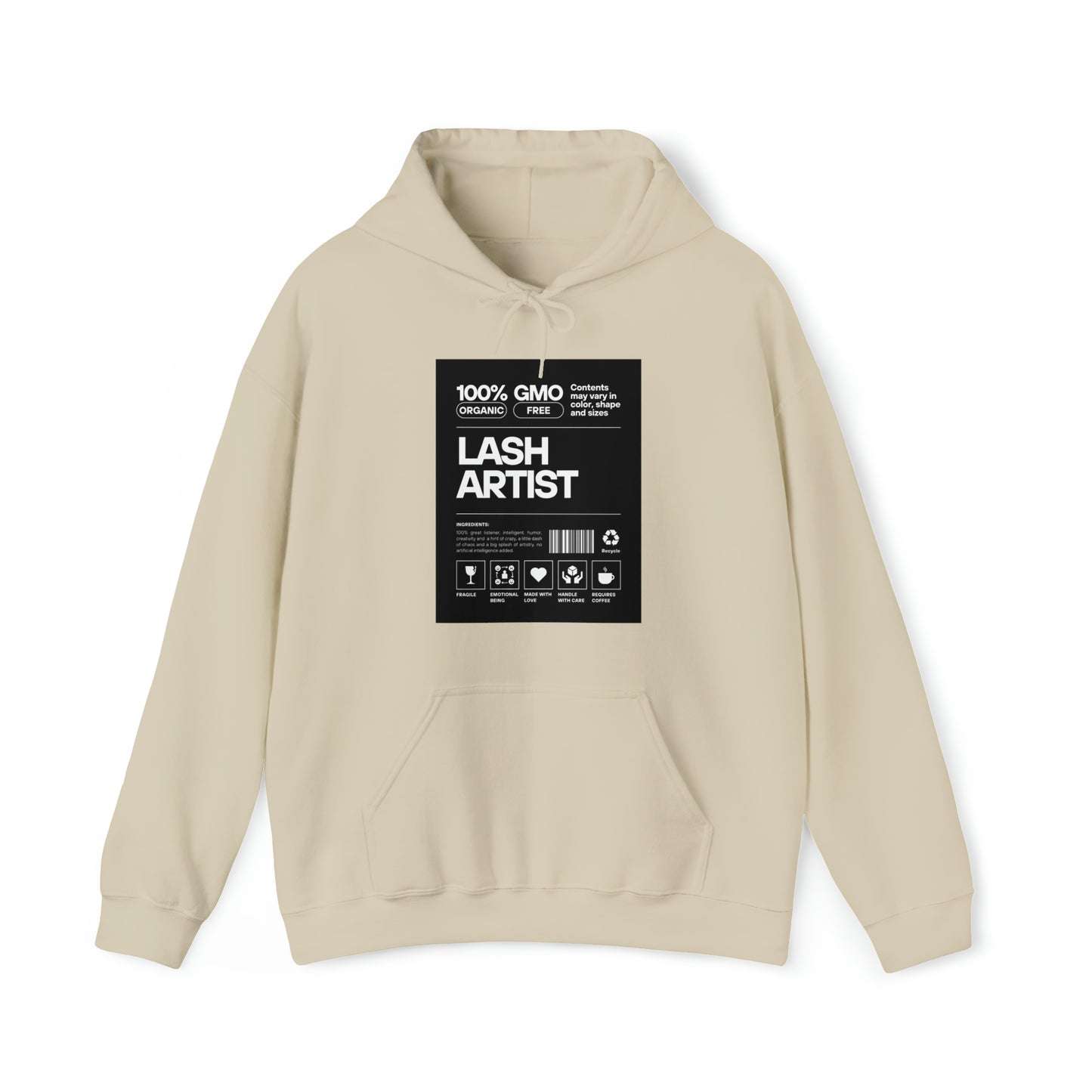 100% Lash Artist Hoodie (Sand)