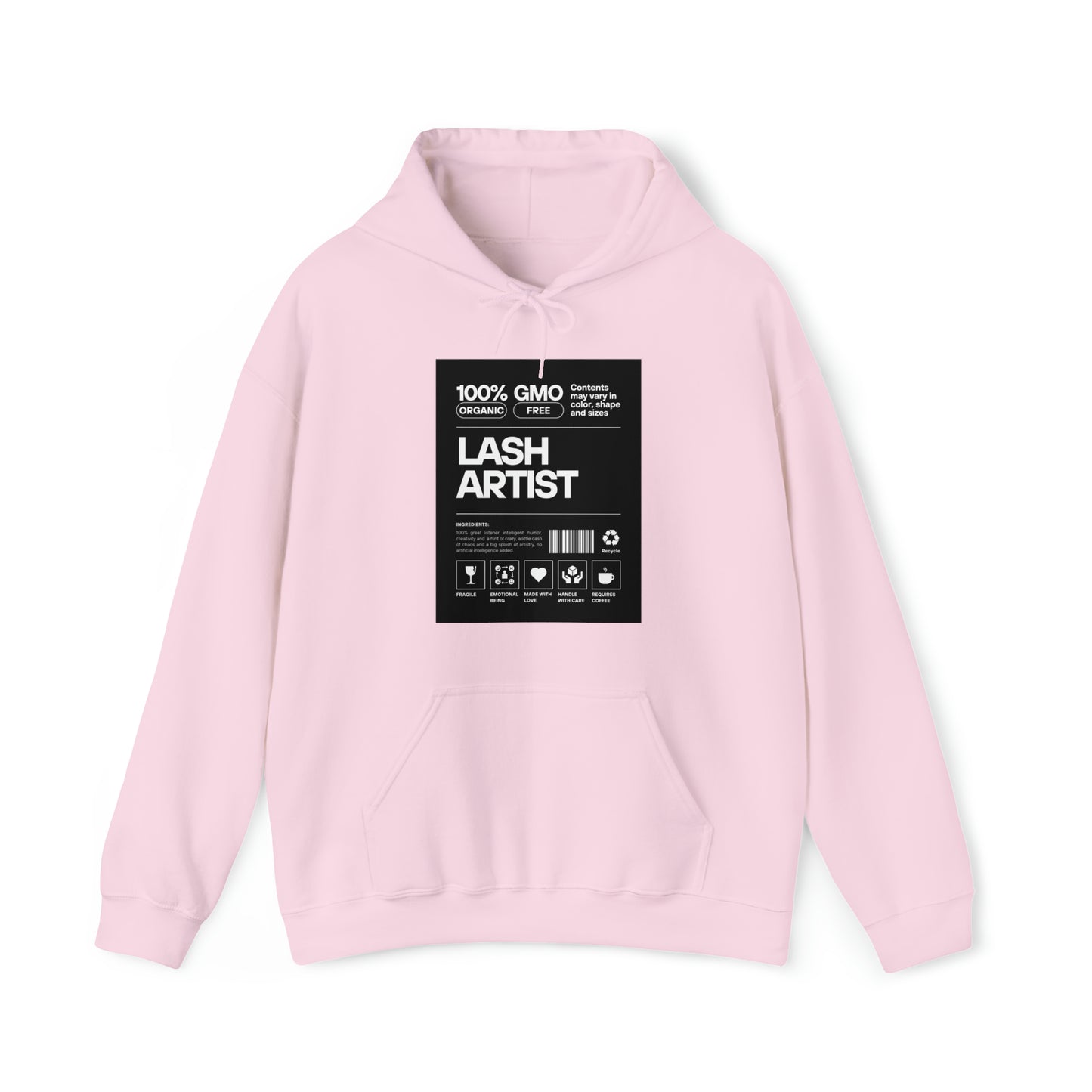 100% Lash Artist Hoodie (Light Pink)